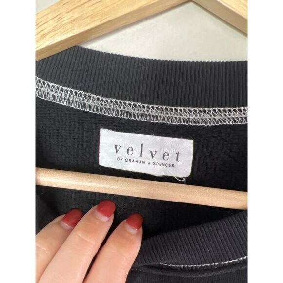 NEW Velvet by Graham & Spencer Long Balloon Sleeves Jensen Mini Dress Black - Picture 4 of 7